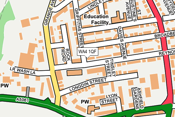 WA4 1QF map - OS OpenMap – Local (Ordnance Survey)