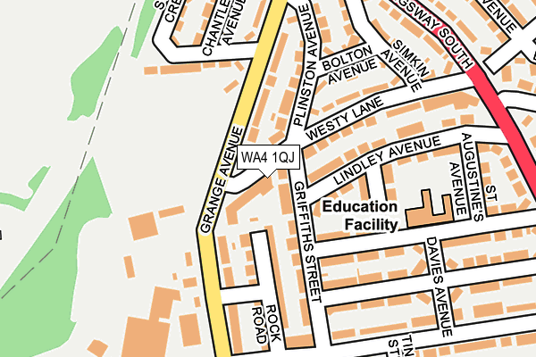 WA4 1QJ map - OS OpenMap – Local (Ordnance Survey)
