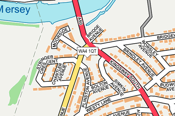 WA4 1QT map - OS OpenMap – Local (Ordnance Survey)