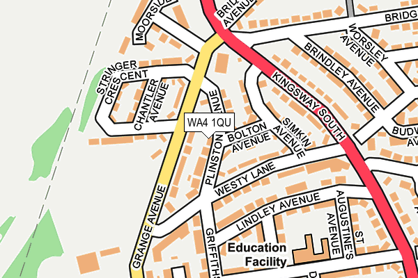 WA4 1QU map - OS OpenMap – Local (Ordnance Survey)