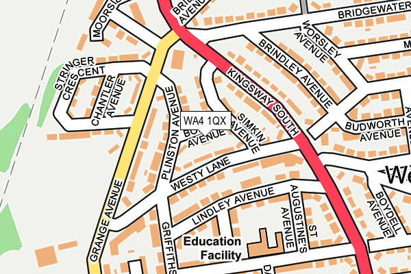 WA4 1QX map - OS OpenMap – Local (Ordnance Survey)