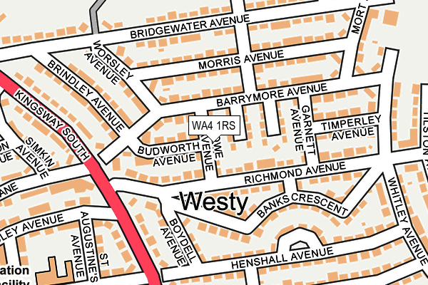 WA4 1RS map - OS OpenMap – Local (Ordnance Survey)
