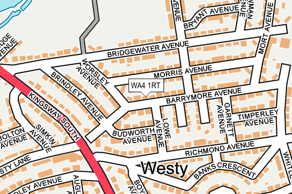 WA4 1RT map - OS OpenMap – Local (Ordnance Survey)