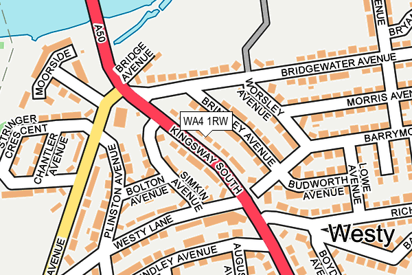 WA4 1RW map - OS OpenMap – Local (Ordnance Survey)