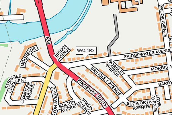 WA4 1RX map - OS OpenMap – Local (Ordnance Survey)
