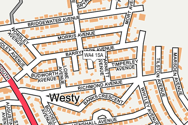 WA4 1SA map - OS OpenMap – Local (Ordnance Survey)