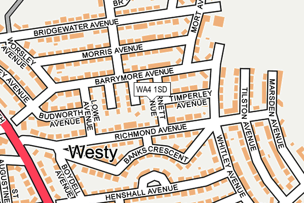 WA4 1SD map - OS OpenMap – Local (Ordnance Survey)