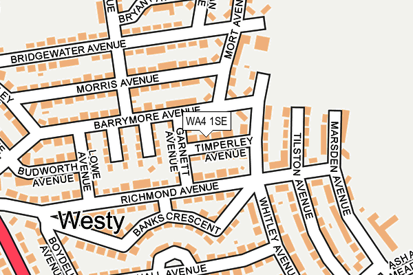 WA4 1SE map - OS OpenMap – Local (Ordnance Survey)