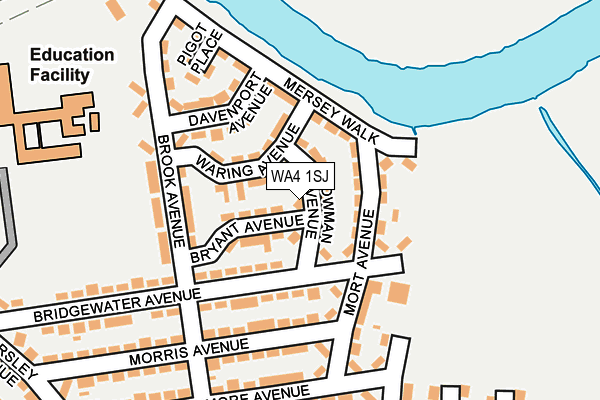 WA4 1SJ map - OS OpenMap – Local (Ordnance Survey)