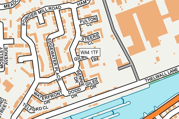 WA4 1TF map - OS OpenMap – Local (Ordnance Survey)