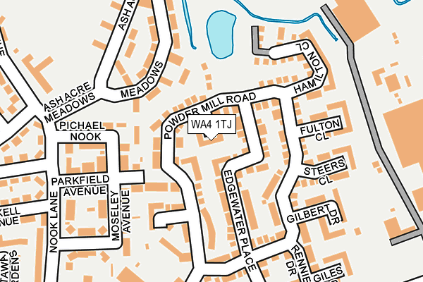 WA4 1TJ map - OS OpenMap – Local (Ordnance Survey)