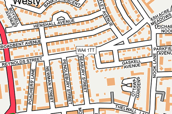 WA4 1TT map - OS OpenMap – Local (Ordnance Survey)