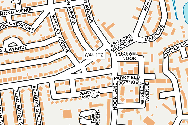 WA4 1TZ map - OS OpenMap – Local (Ordnance Survey)