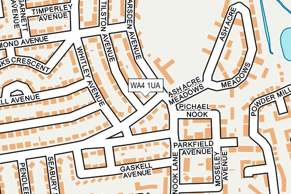 WA4 1UA map - OS OpenMap – Local (Ordnance Survey)