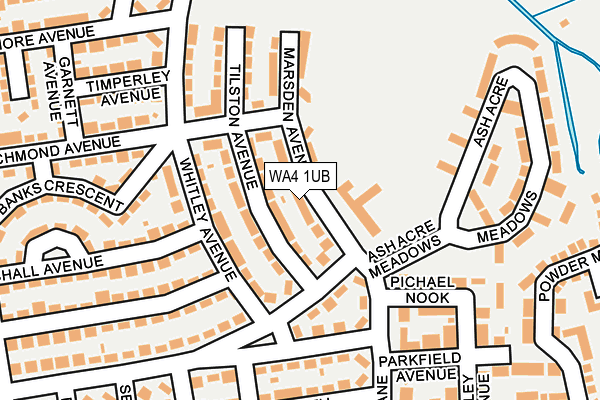 WA4 1UB map - OS OpenMap – Local (Ordnance Survey)
