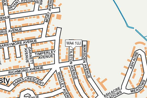 WA4 1UJ map - OS OpenMap – Local (Ordnance Survey)