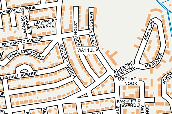 WA4 1UL map - OS OpenMap – Local (Ordnance Survey)