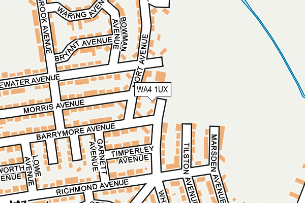 WA4 1UX map - OS OpenMap – Local (Ordnance Survey)