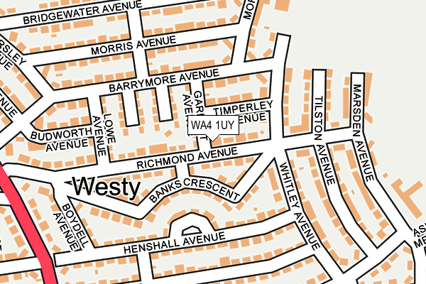WA4 1UY map - OS OpenMap – Local (Ordnance Survey)
