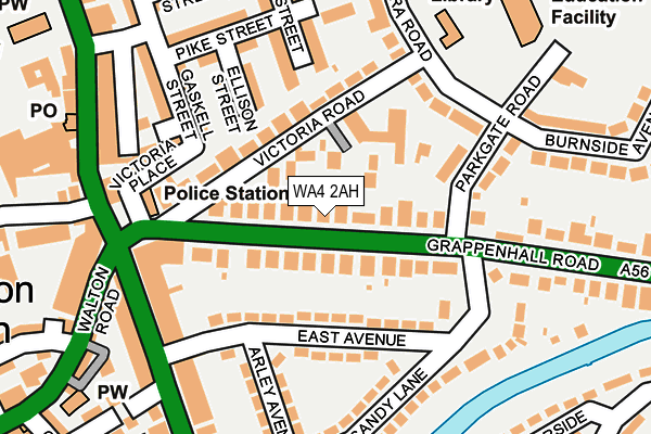 WA4 2AH map - OS OpenMap – Local (Ordnance Survey)