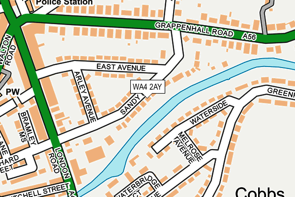 WA4 2AY map - OS OpenMap – Local (Ordnance Survey)