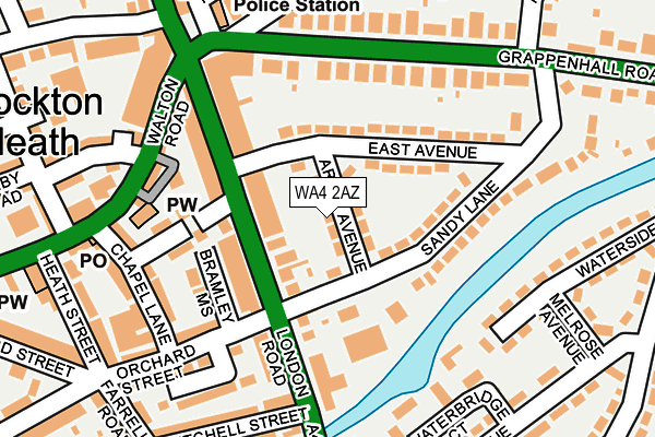 WA4 2AZ map - OS OpenMap – Local (Ordnance Survey)