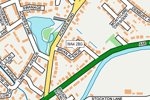 WA4 2BG map - OS OpenMap – Local (Ordnance Survey)