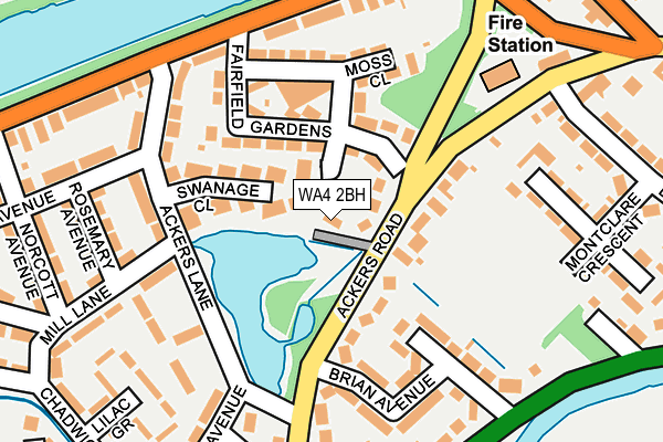 WA4 2BH map - OS OpenMap – Local (Ordnance Survey)