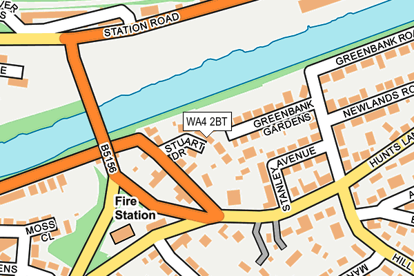 WA4 2BT map - OS OpenMap – Local (Ordnance Survey)