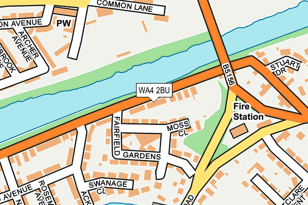 WA4 2BU map - OS OpenMap – Local (Ordnance Survey)