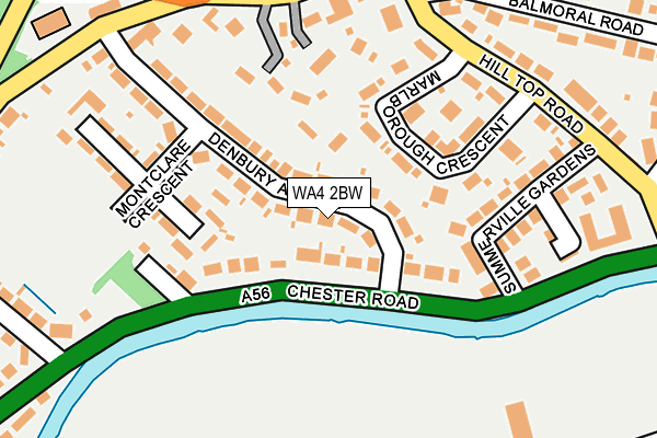 WA4 2BW map - OS OpenMap – Local (Ordnance Survey)