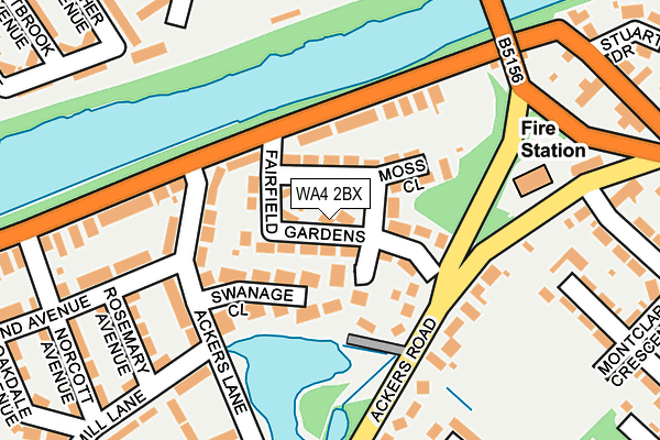WA4 2BX map - OS OpenMap – Local (Ordnance Survey)