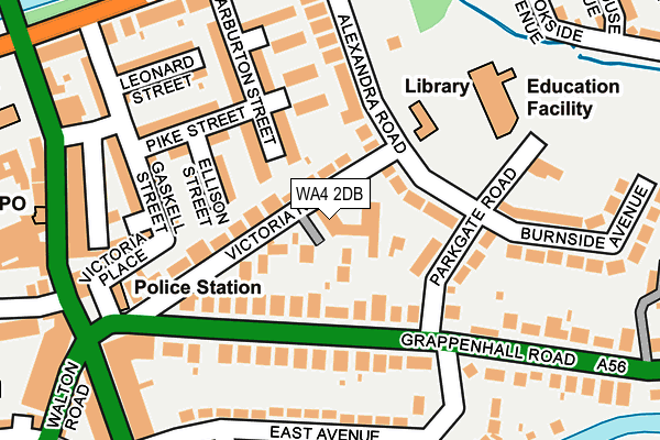 WA4 2DB map - OS OpenMap – Local (Ordnance Survey)