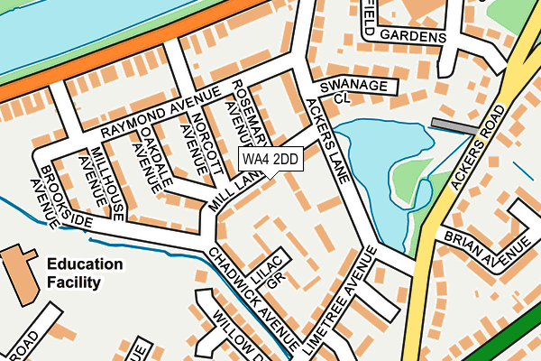 WA4 2DD map - OS OpenMap – Local (Ordnance Survey)