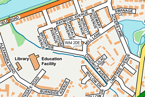 WA4 2DE map - OS OpenMap – Local (Ordnance Survey)