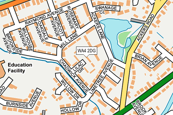 WA4 2DG map - OS OpenMap – Local (Ordnance Survey)