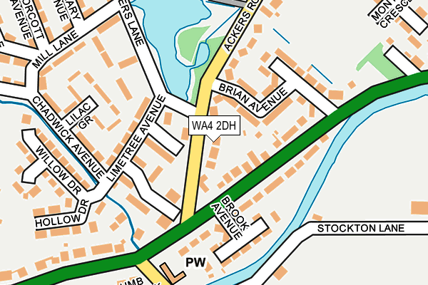 WA4 2DH map - OS OpenMap – Local (Ordnance Survey)