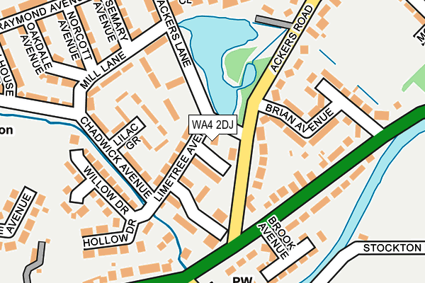 WA4 2DJ map - OS OpenMap – Local (Ordnance Survey)