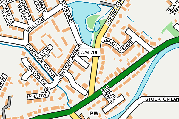 WA4 2DL map - OS OpenMap – Local (Ordnance Survey)