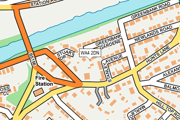 WA4 2DN map - OS OpenMap – Local (Ordnance Survey)