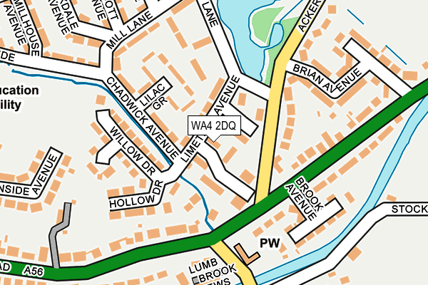 WA4 2DQ map - OS OpenMap – Local (Ordnance Survey)