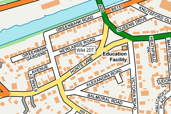 WA4 2DT map - OS OpenMap – Local (Ordnance Survey)