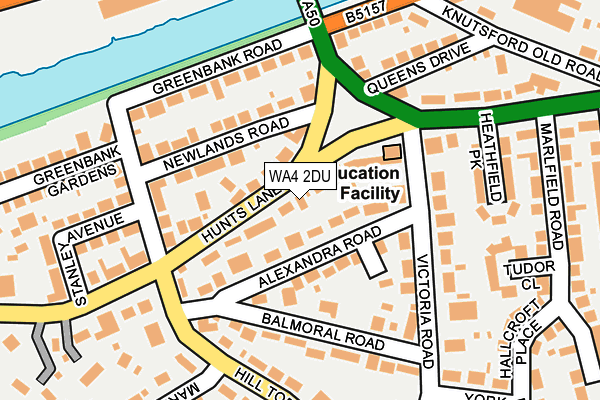 WA4 2DU map - OS OpenMap – Local (Ordnance Survey)