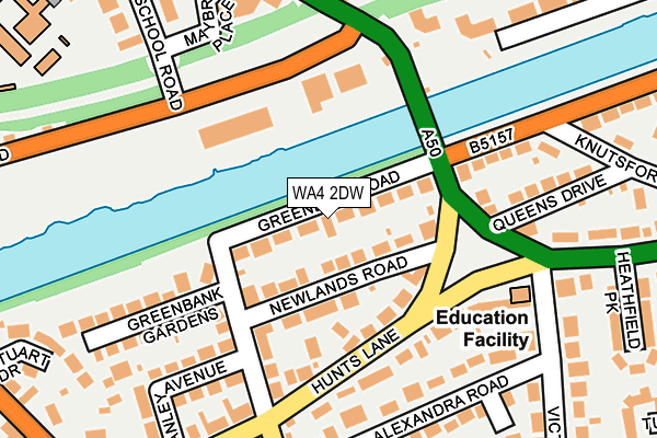 WA4 2DW map - OS OpenMap – Local (Ordnance Survey)