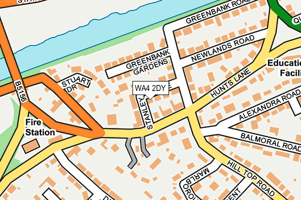WA4 2DY map - OS OpenMap – Local (Ordnance Survey)