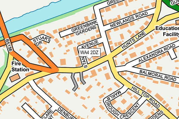 WA4 2DZ map - OS OpenMap – Local (Ordnance Survey)