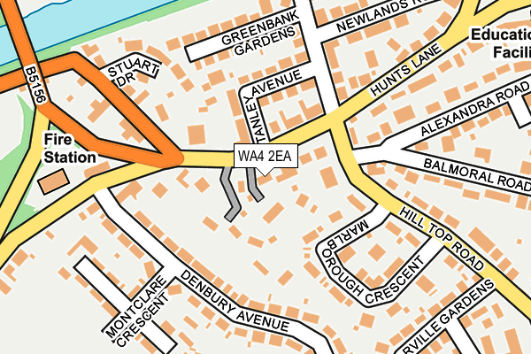 WA4 2EA map - OS OpenMap – Local (Ordnance Survey)