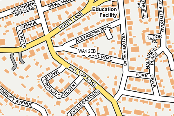 WA4 2EB map - OS OpenMap – Local (Ordnance Survey)