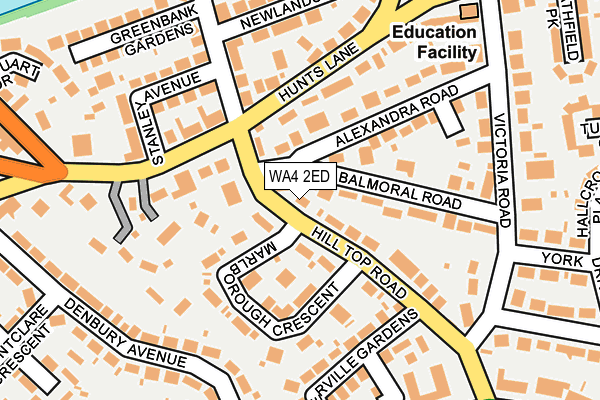 WA4 2ED map - OS OpenMap – Local (Ordnance Survey)