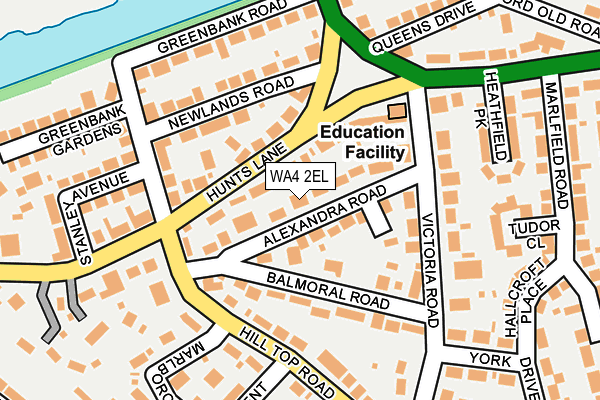 WA4 2EL map - OS OpenMap – Local (Ordnance Survey)